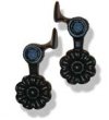 Pair of Cast Iron Floral Shutter Dogs with Posts - SHTR-106