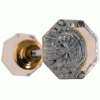 GDK-103 Set of Glass Door Knobs with Polished Brass Base