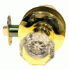 DS-115 Passage Glass Door Knobs Set in Polished Brass