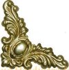 T-207 Small Stamped Brass Victorian Trunk Corner