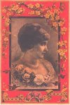 T-268 Woman with Carnations Interior Trunk Label