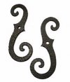 Pair of Cast Iron Shutter Dogs with Lags Large Scroll - SHTR-115