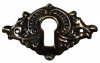 KH-117D Stamped Brass Keyhole Cover in an Antique Finish