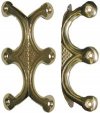 Cast Brass Ornate Trunk Edge Clamp or Knee Clamp T-203