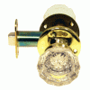 DS-119 Passage Glass Door Knobs Set in Polished Brass