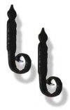 Pair of Cast Iron Rat Tail Shutter Dog with Posts - SHTR-107