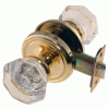 DS-122 Passage Glass Door Knobs Set in Polished Brass