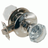 DS-116 Passage Glass Door Knobs Set in Polished Nickel