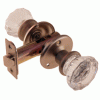 DS-117 Passage Glass Door Knobs Set in Brushed Nickel