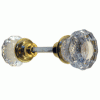 GDK-107 Set of Glass Door Knobs with Polished Brass Base