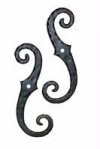 Pair of Cast Iron Scroll Shutter Dogs with Posts SHTR-108