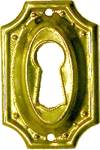 KH-103 Stamped Brass Keyhole Cover in Hepplewhite Style