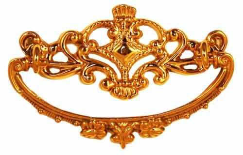 DP-115 Cast Brass Drawer Pull in Polished Brass-Antique Hardware & More LLC