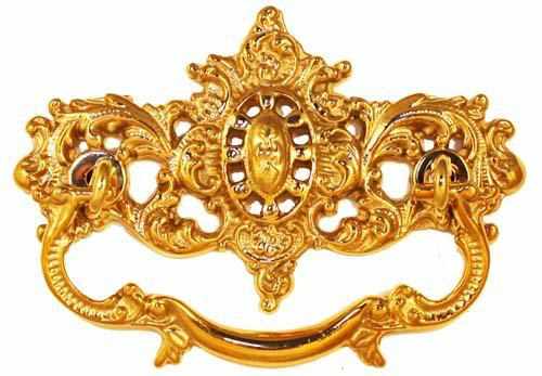 DP-116 Victorian Drawer Pull in Polished Brass-Antique Hardware & More LLC