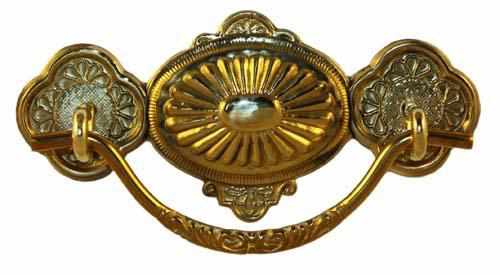 DP-125 Stamped Brass Drawer Pull in Polished Brass-Antique Hardware & More LLC