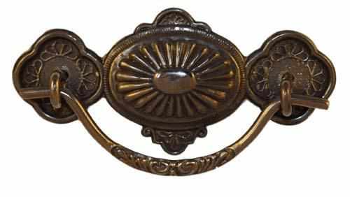 DP-125D Stamped Brass Drawer Pull with Antique Finish-Antique Hardware & More LLC