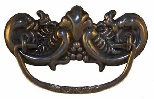 DP-126D Stamped Brass Drawer Pull with an Antique Finish-Antique Hardware & More LLC