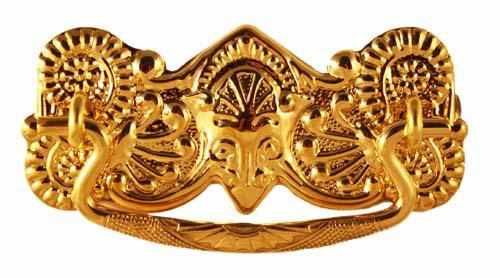 DP-127 Stamped Brass Drawer Pull with a Polished Finish-Antique Hardware & More LLC