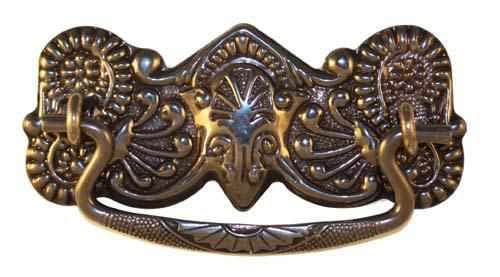 DP-127D Stamped Brass Drawer Pull with an Antique Finish-Antique Hardware & More LLC