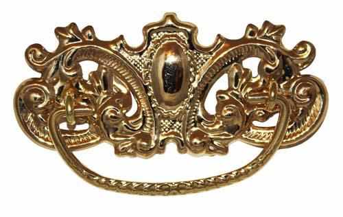 DP-129 Stamped Brass Drawer Pull with Polished Finish-Antique Hardware & More LLC